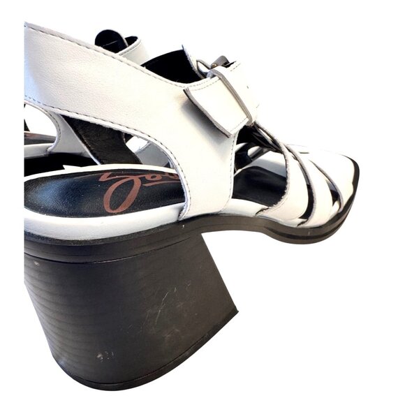 Zodiac Joleen White Strap Sandal Size 8.5 EU 39 NWOB 3" Chunky Heel - Picture 4 of 10